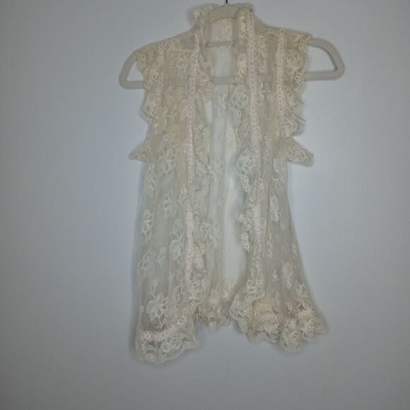 Vintage Emil Bole Ivory lace sleepwear cardigan size medium - Picture 1 of 6